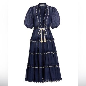 Zimmermann Aliane Scallop Frill Dress
Navy